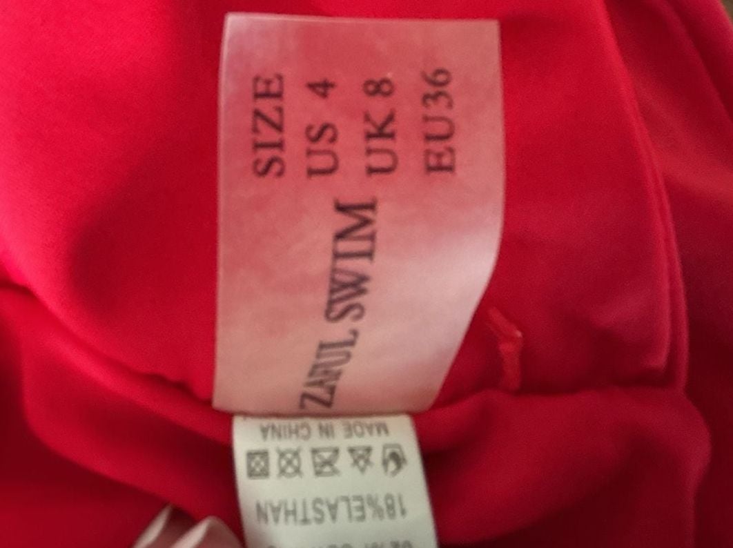 Zaful Swim Red Tie-Front Bikini Set Size US 4 with wrap  9
