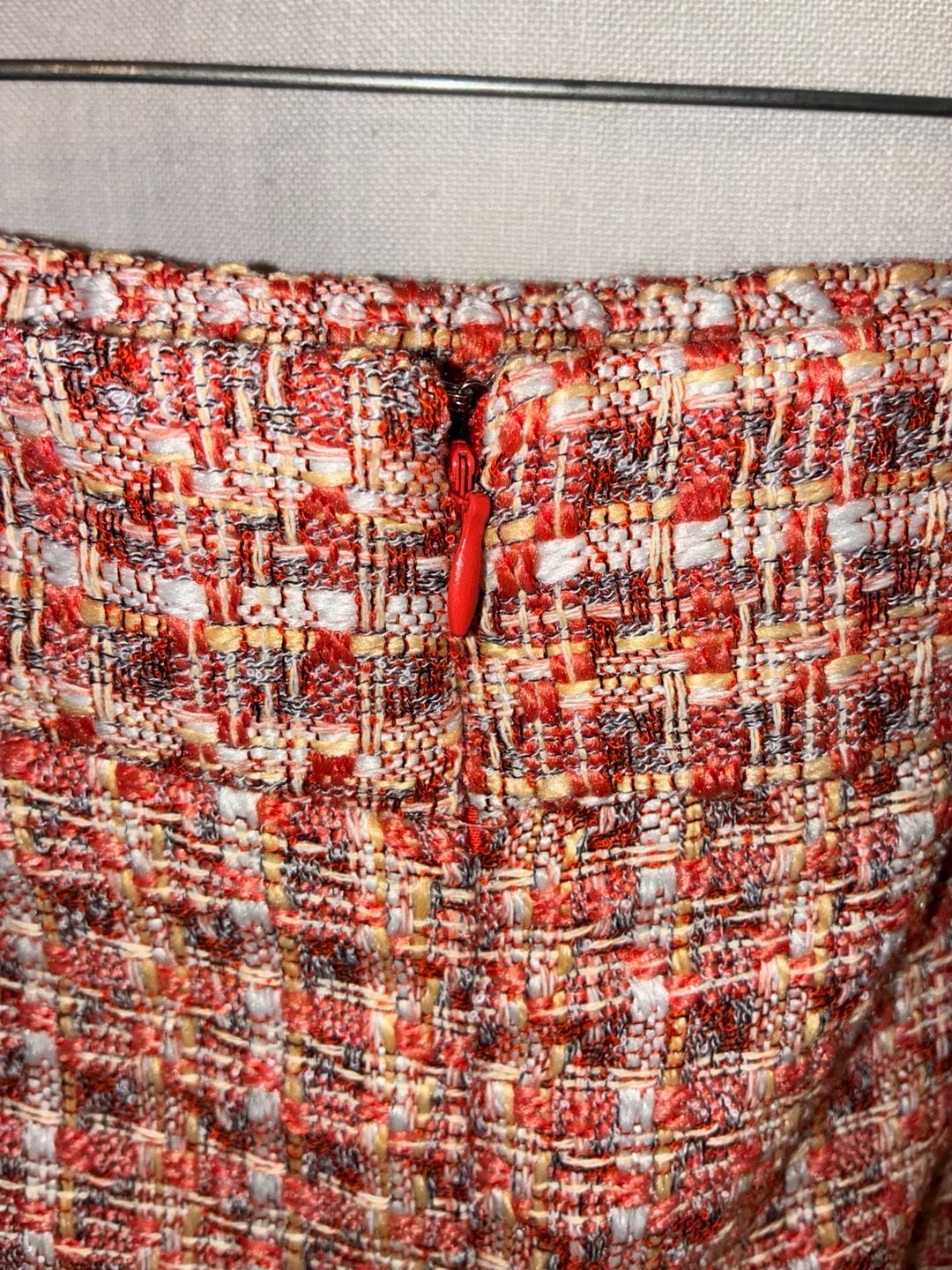 Liz Claiborne Coral Plaid Tweed Skirt Size 20T 7