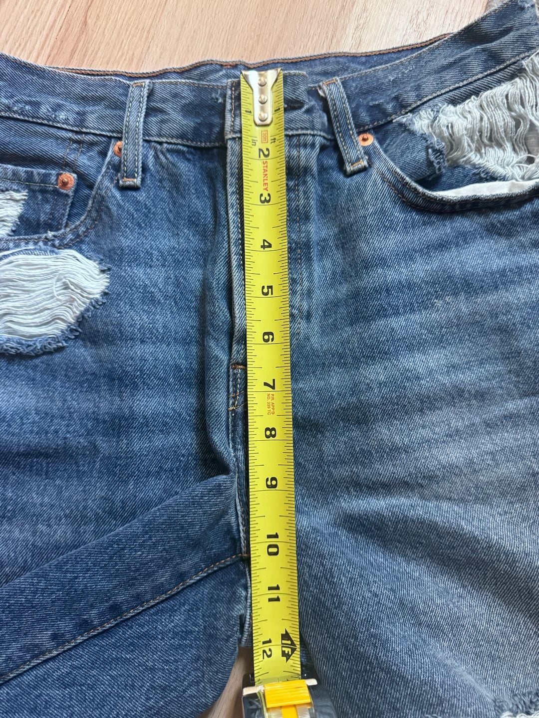 Levi's 501 Original Distressed Denim Shorts 5