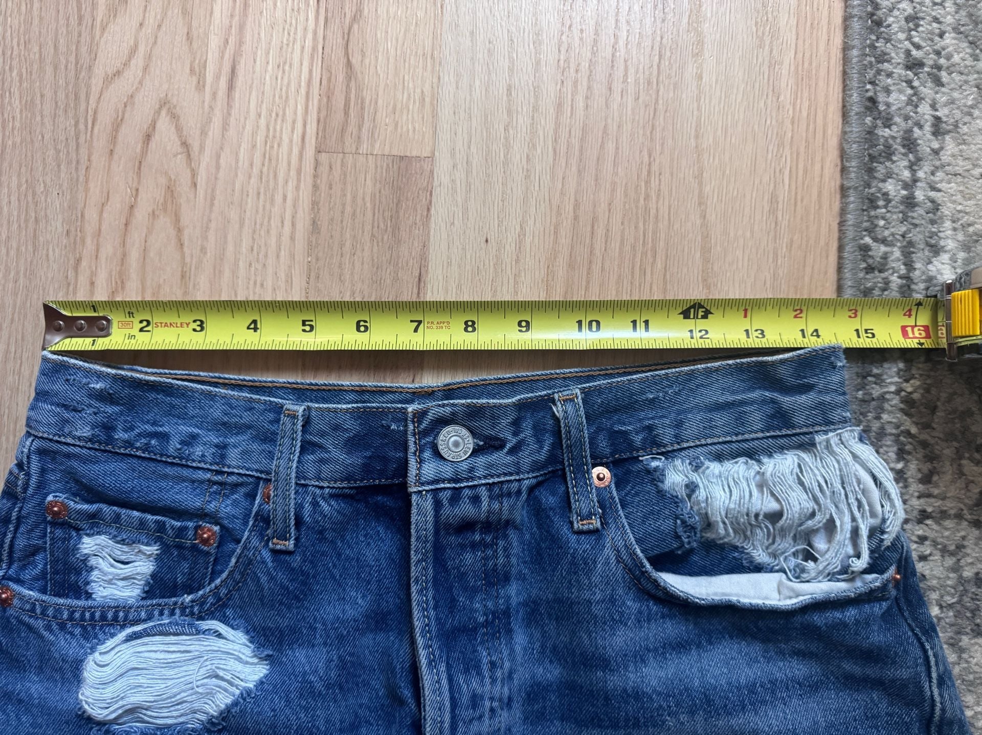 Levi's 501 Original Distressed Denim Shorts 7