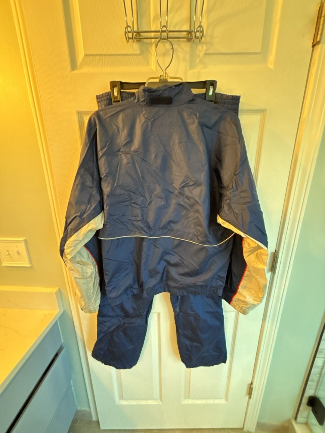 Vintage Asics Nylon Tracksuit Navy Blue Size M 4