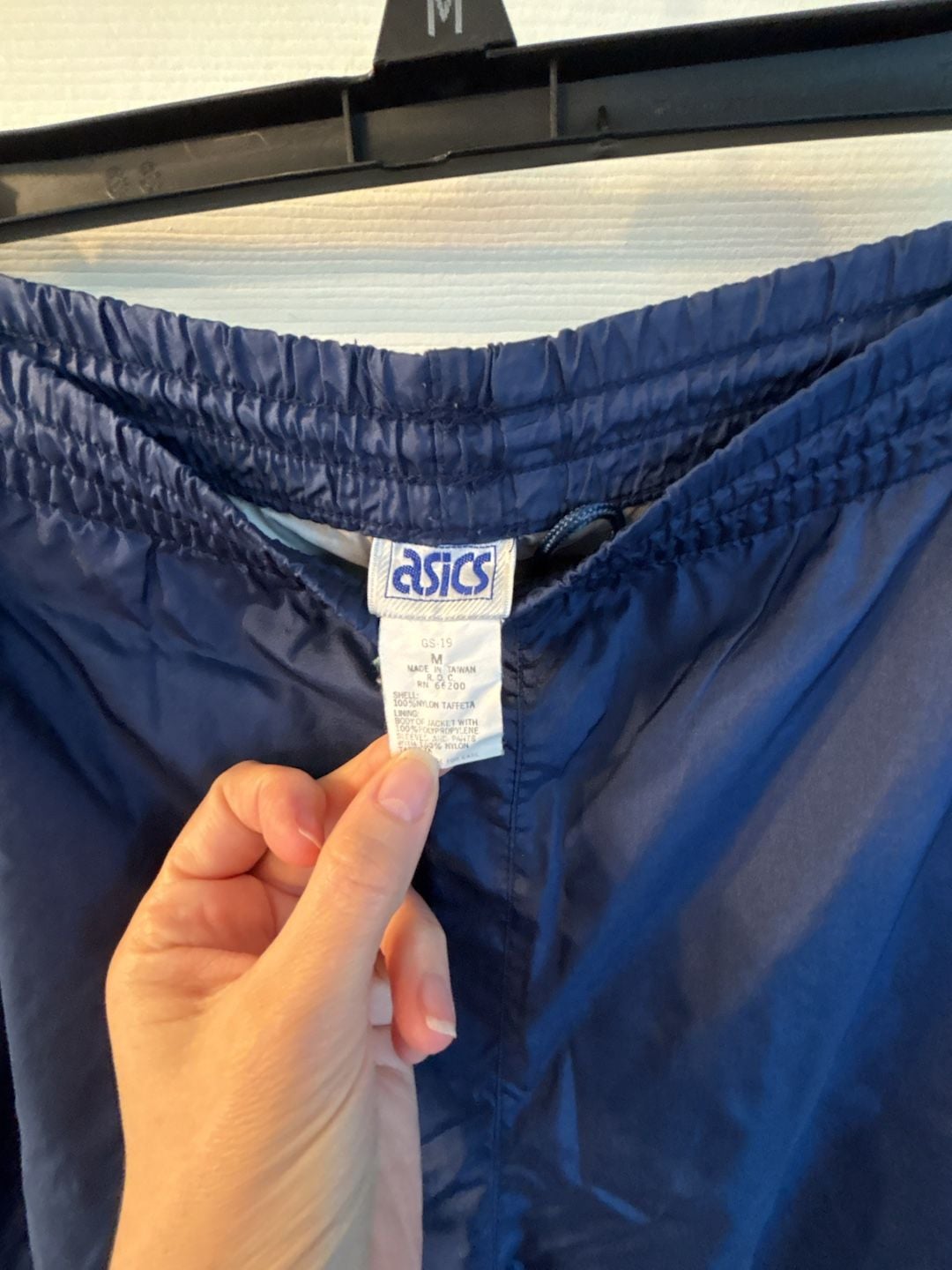 Vintage Asics Nylon Tracksuit Navy Blue Size M 7