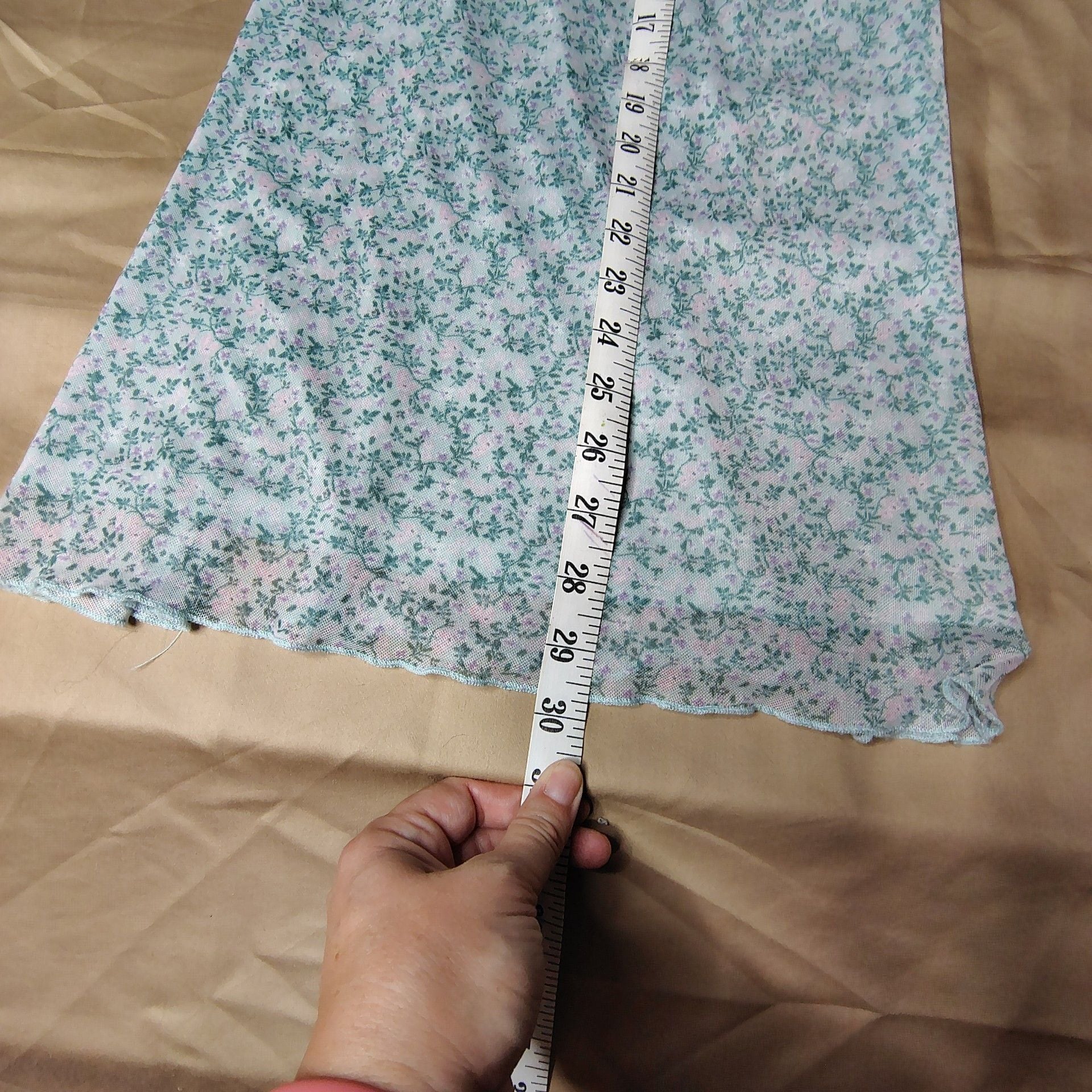 Rewind Coquette, boho, Y2K/90's inspired Ditsy Floral Mesh Midi Skirt Size XS 9