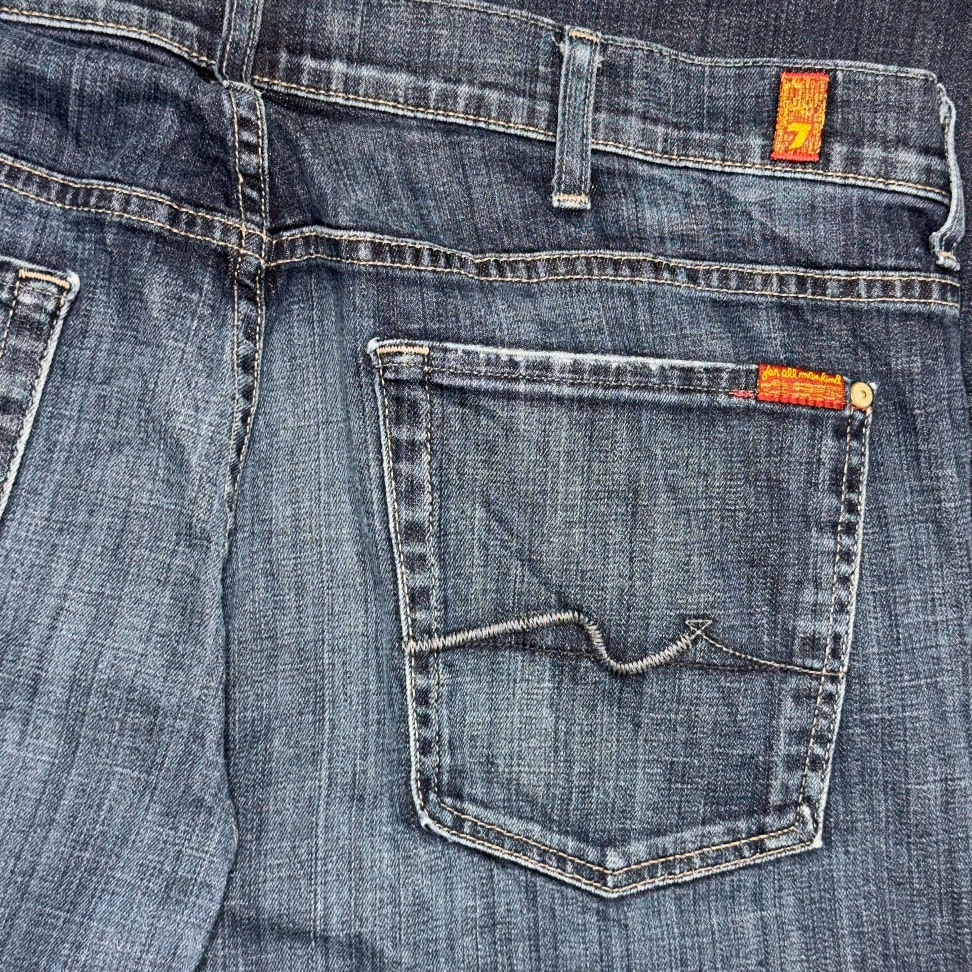 7 For All Mankind Jeans Mens 38 Blue Austyn Relaxed Straight Leg Stretch Designer Denim 9