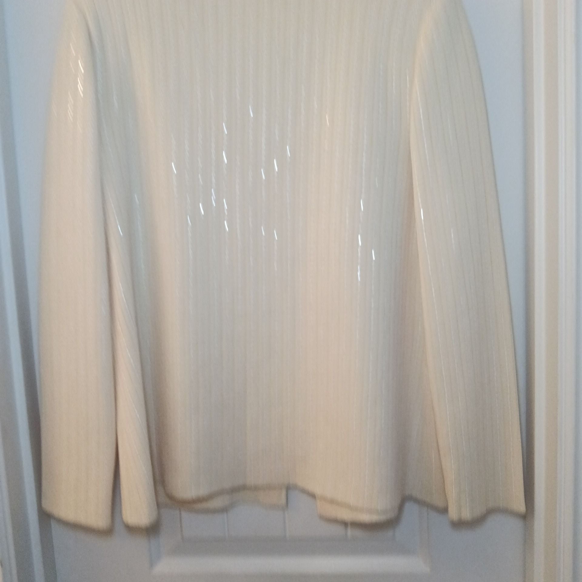 St. John Evening by Marie Gray Cream Knit Cardigan Jacket Size 8 7
