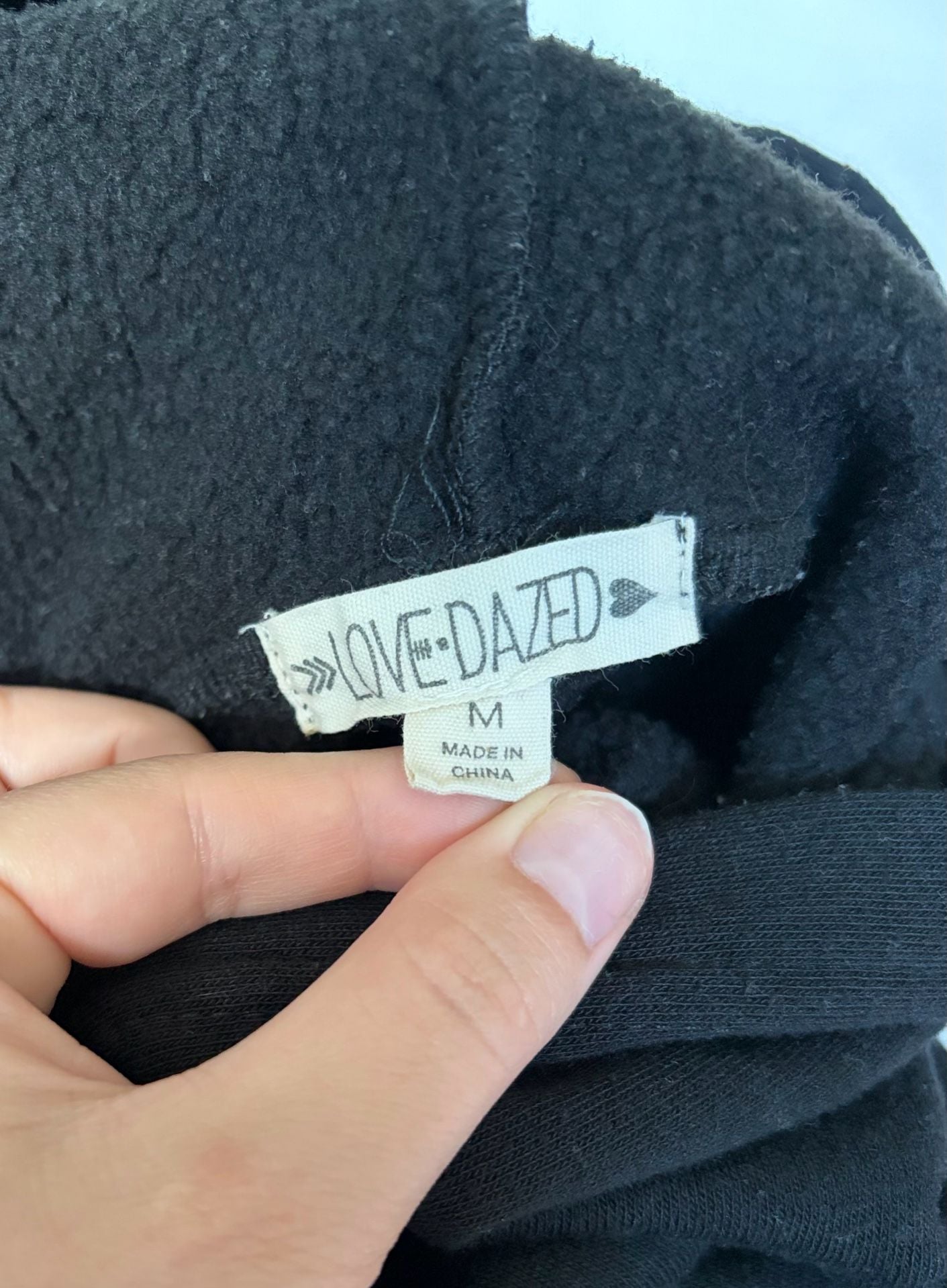 Love Dazed Mushroom Vibes Crop Hoodie Black Size M 7