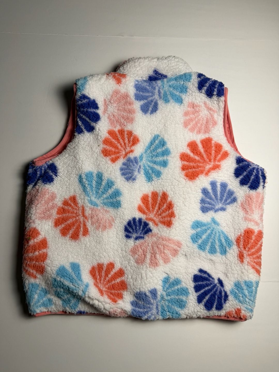 Onque Casual Shell Print Sherpa Fleece Vest 3