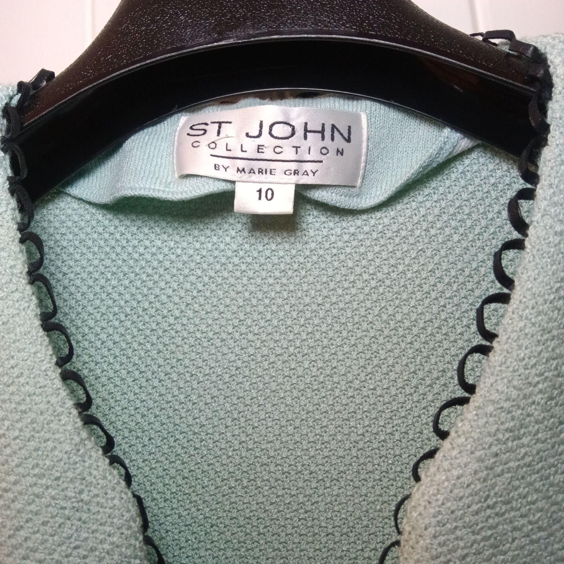 St. John Collection by Marie Gray Light Blue Knit Jacket Size 10 6