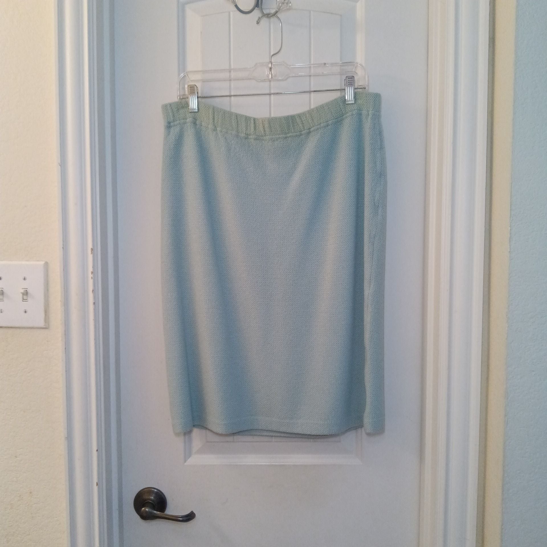 St. John Collection by Marie Gray Light Blue Knit Jacket Size 10 10