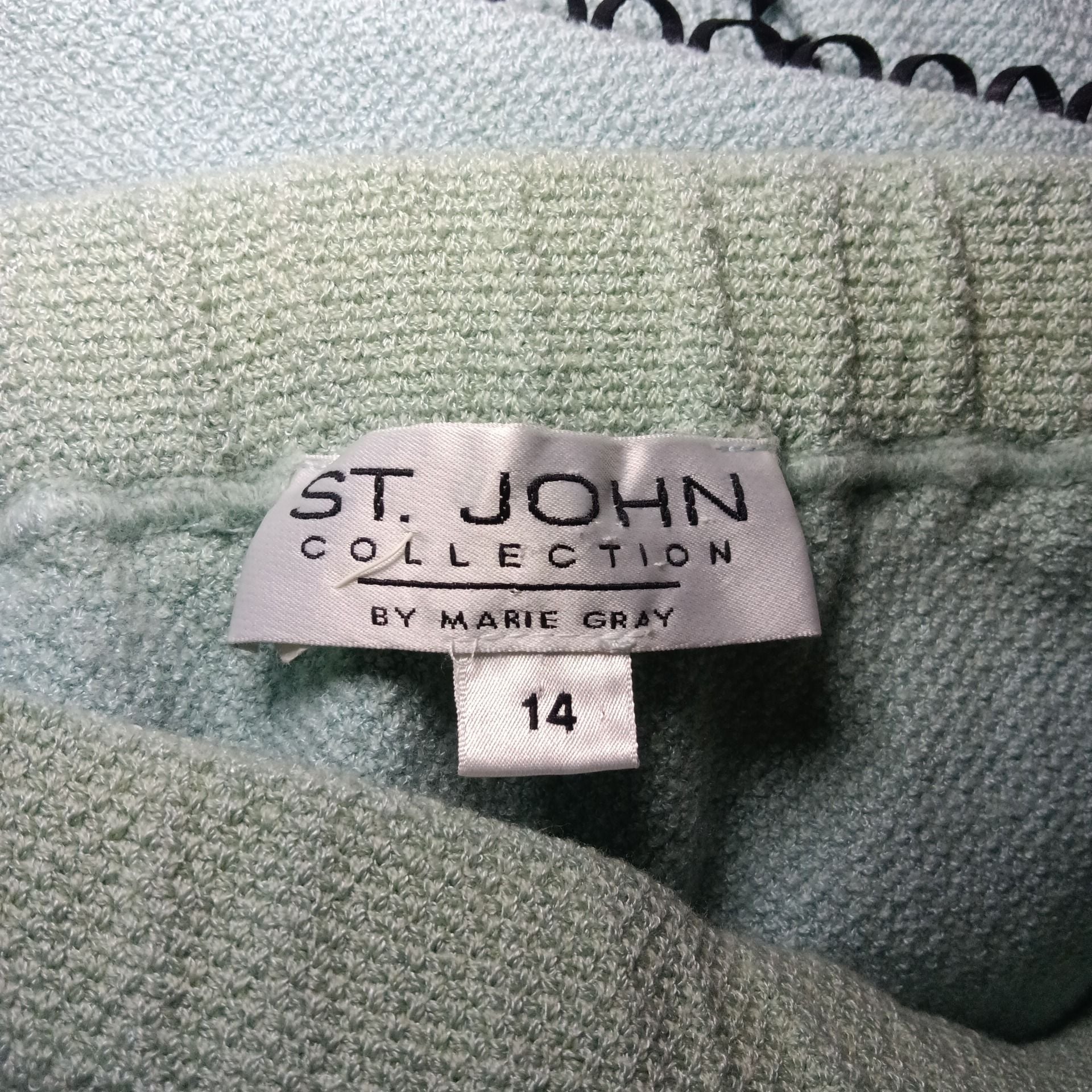 St. John Collection by Marie Gray Light Blue Knit Jacket Size 10 12