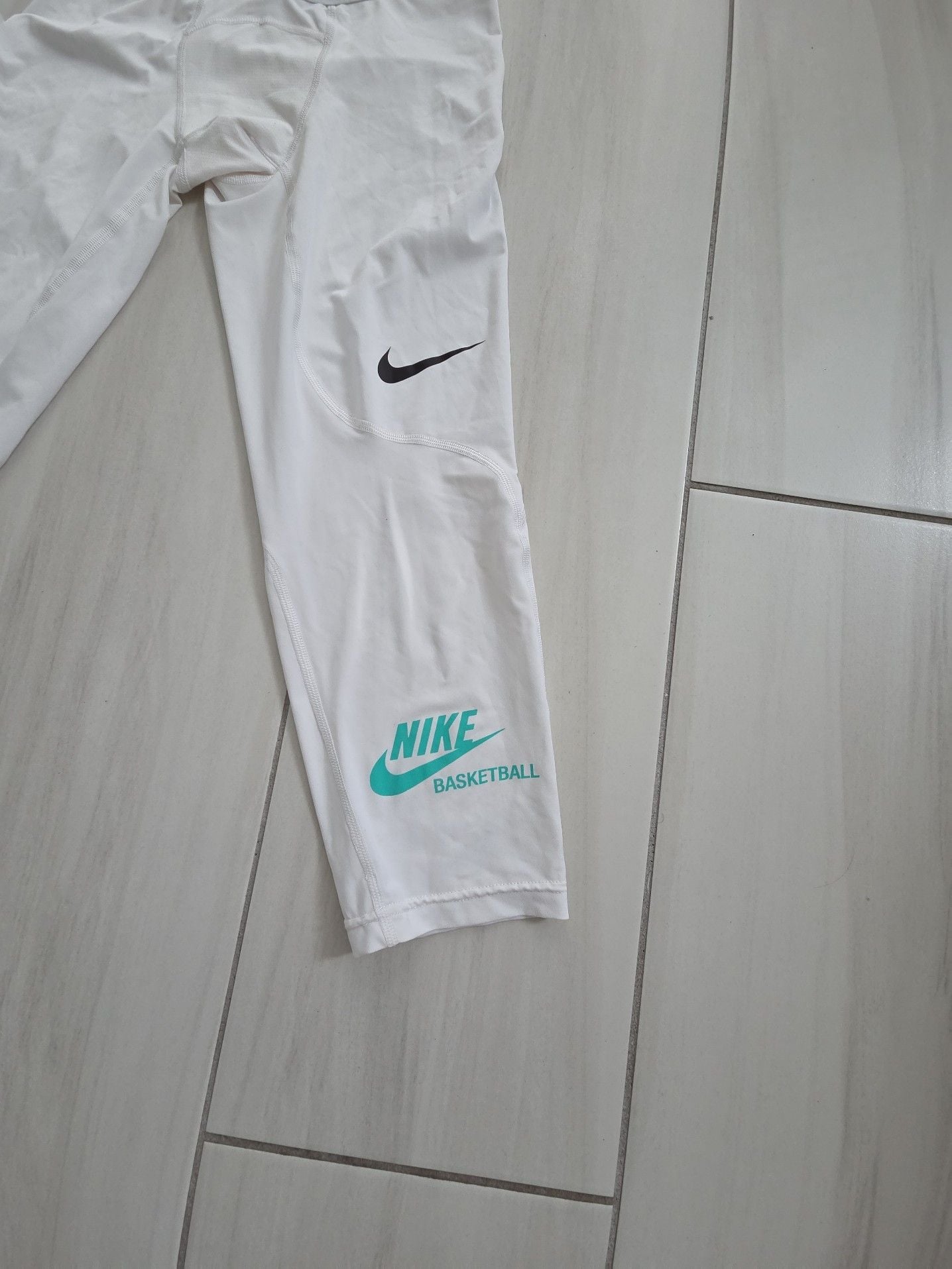 Nike Pro EYBL Basketball Compression 3/4 Tights White 5