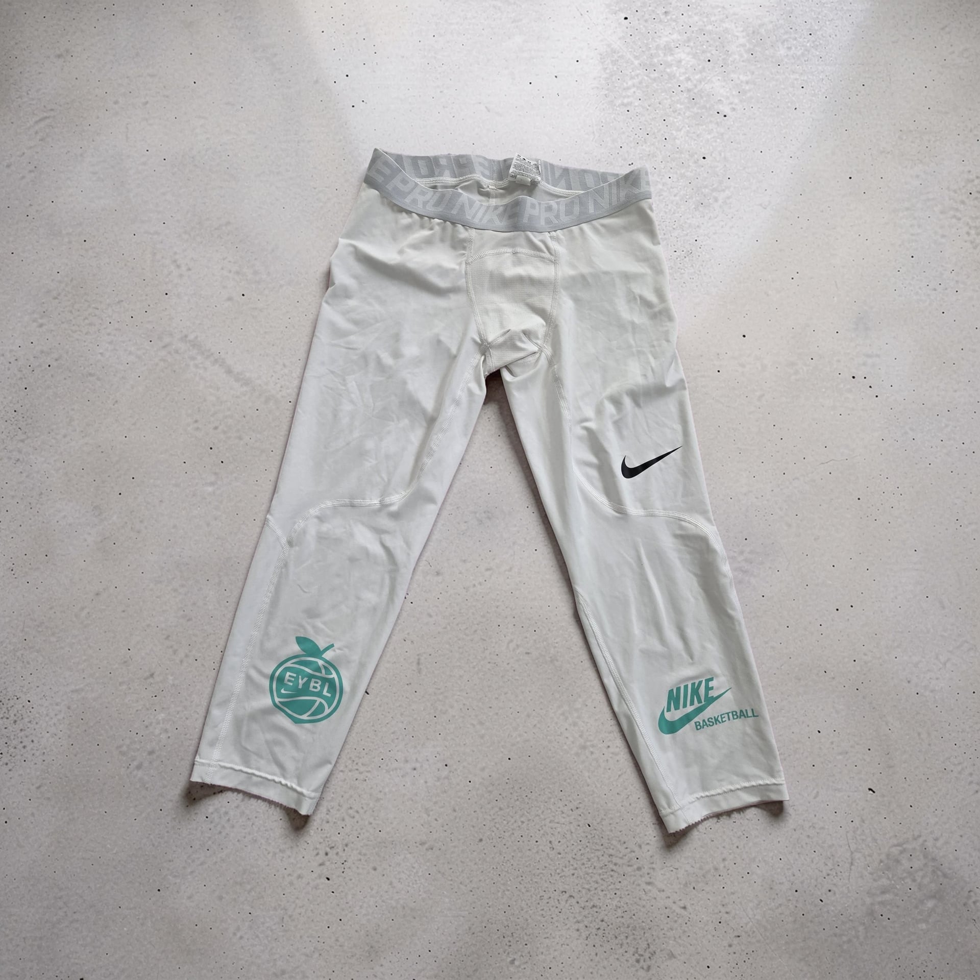 Nike Pro EYBL Basketball Compression 3/4 Tights White 2