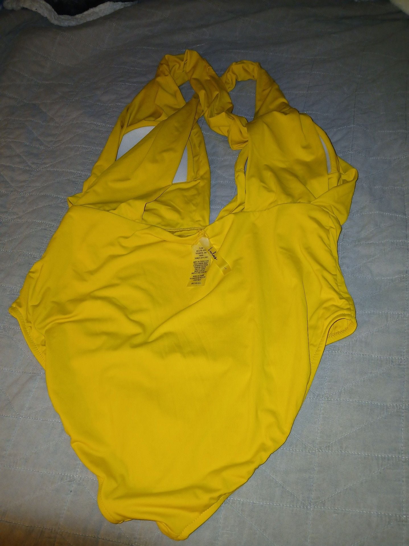 Lulus Yellow One-Piece Swimsuit Size L 2