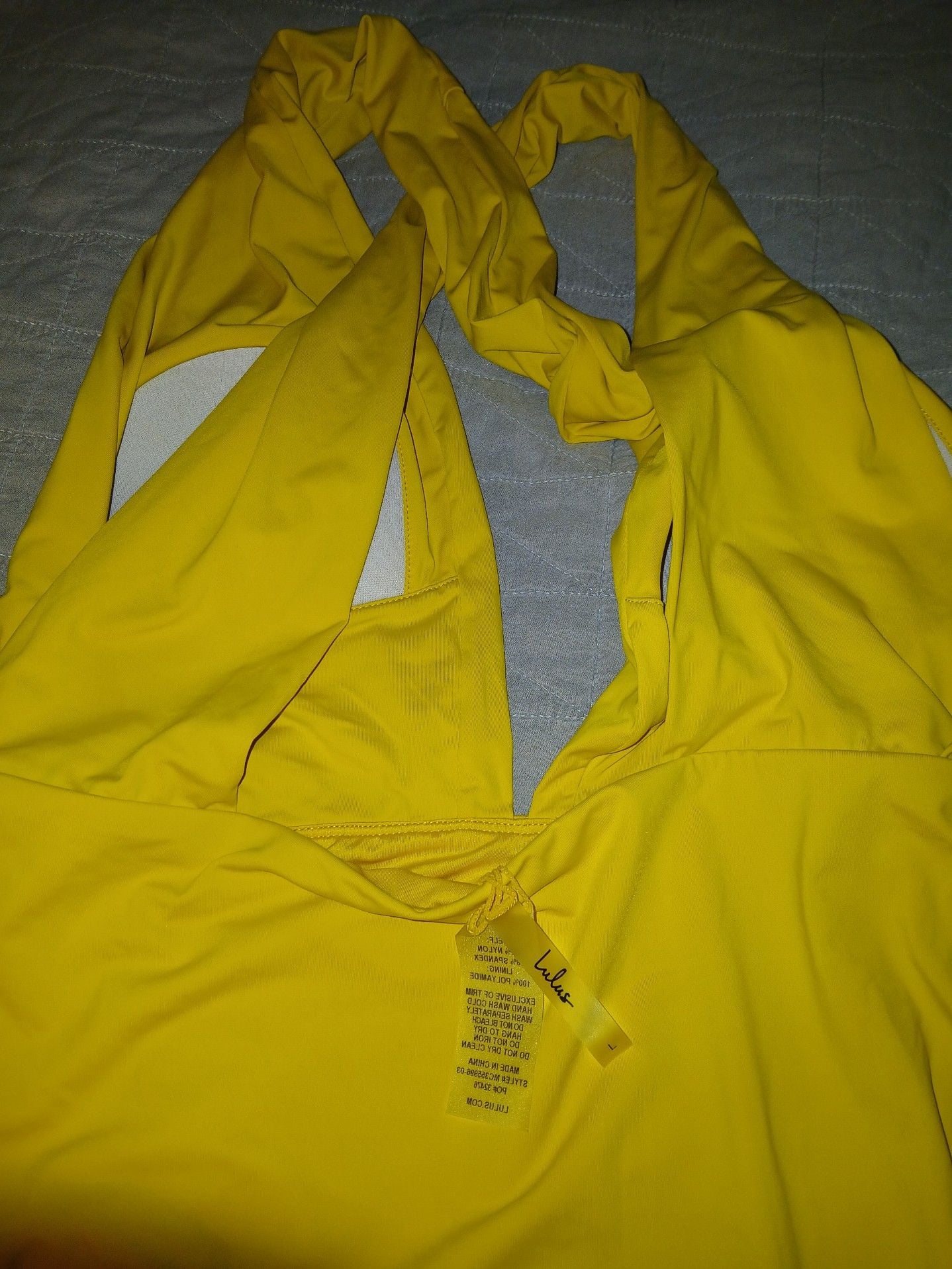 Lulus Yellow One-Piece Swimsuit Size L 3