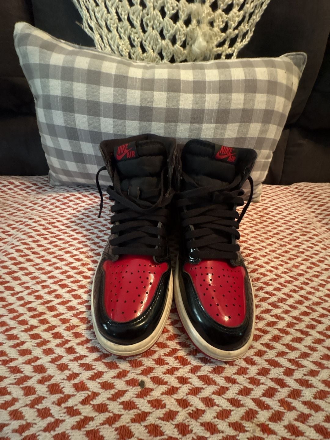 Nike Air Jordan 1 Retro High OG Patent Bred Sneakers 9