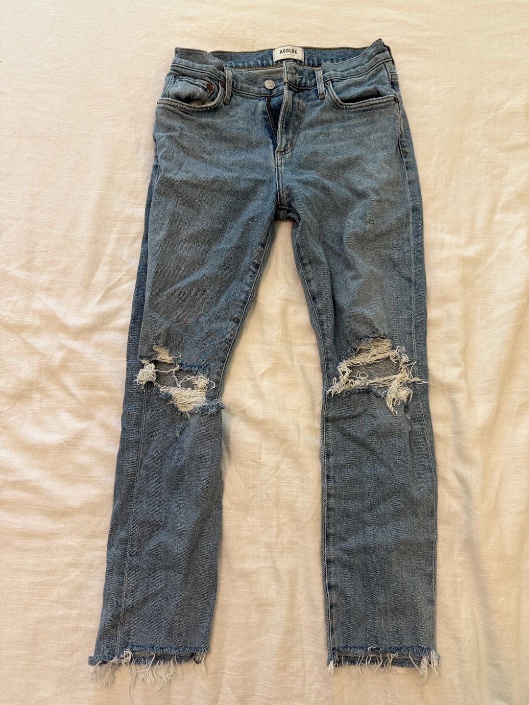 AGOLDE Distressed Raw Hem Skinny Jeans Size 25 2