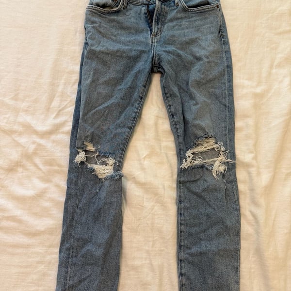 AGOLDE Distressed Raw Hem Skinny Jeans Size 25