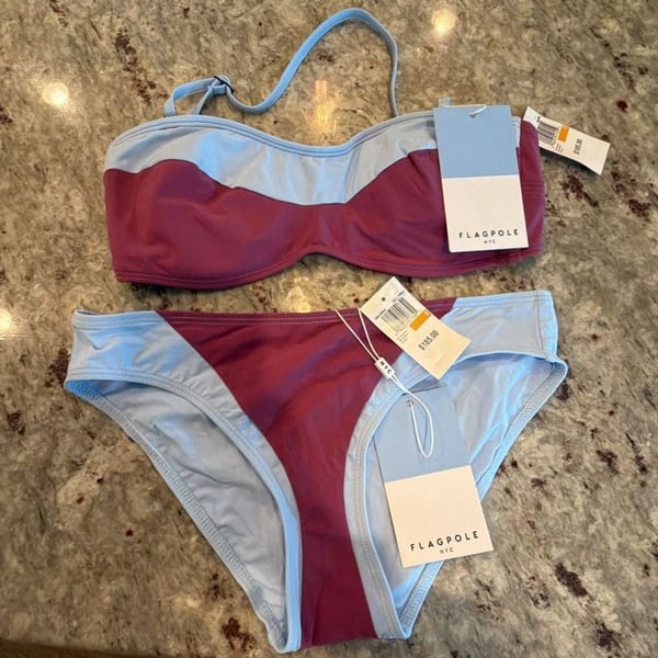 Flagpole NYC Lily Top and Celine Bottom Bikini Set Size S