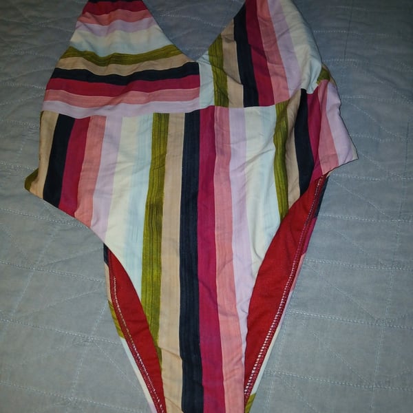 Billabong Women's Striped One-Piece Swimsuit Size L
