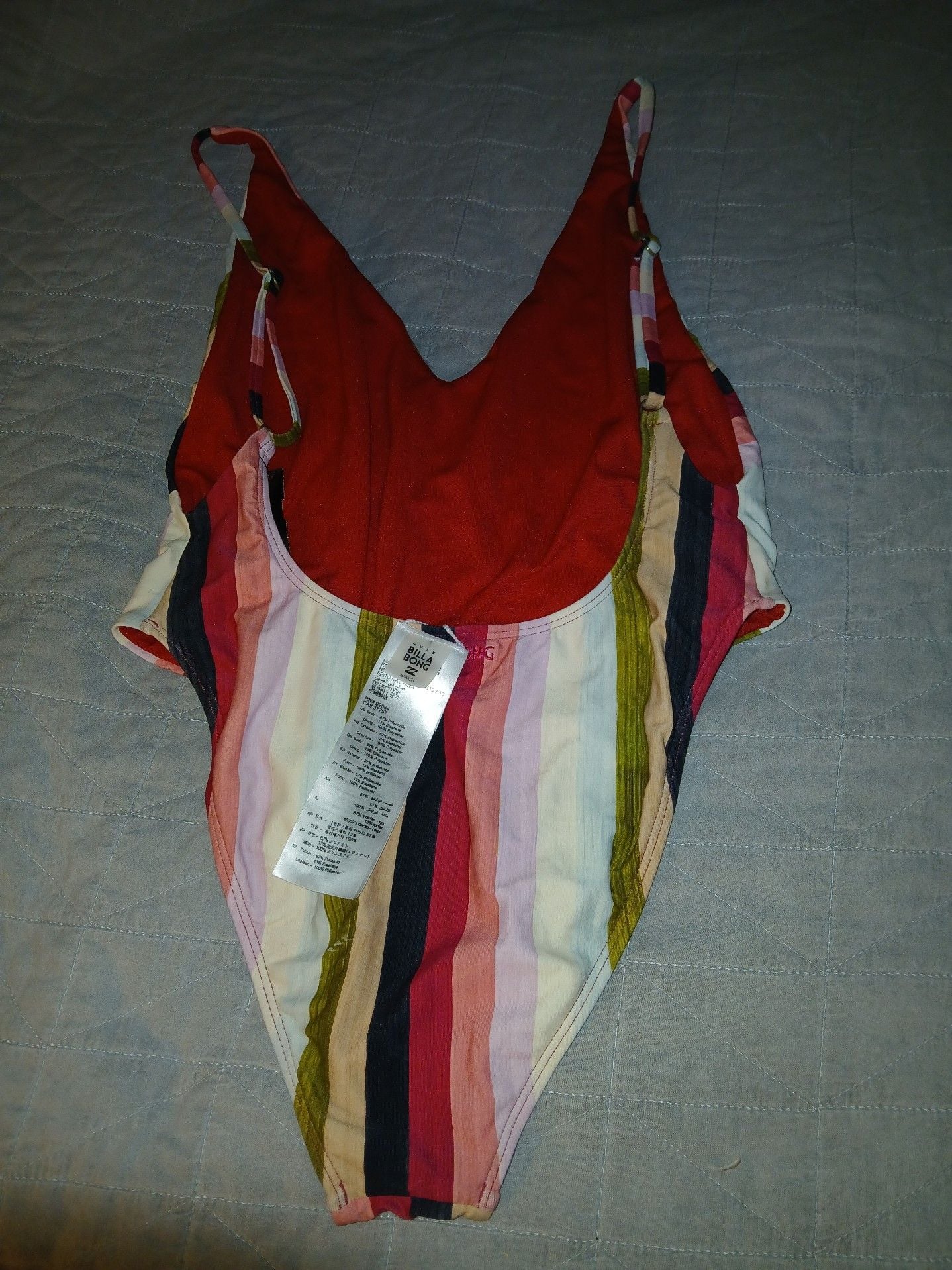 Billabong Women's Striped One-Piece Swimsuit Size L 2