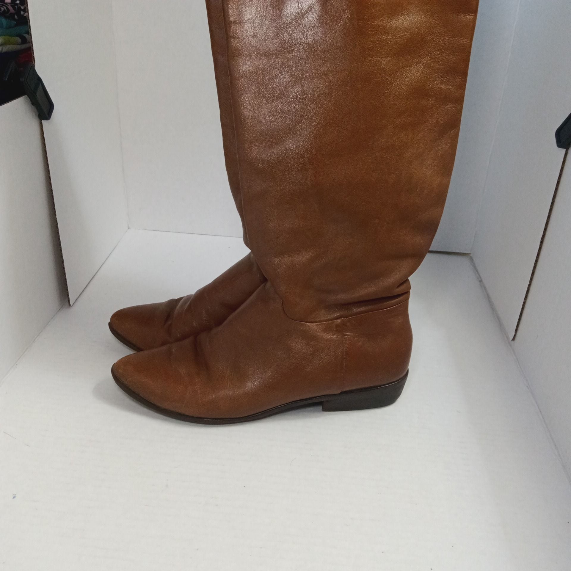 Nine West Women's Brown Leather Knee High Boots Size 8M 4