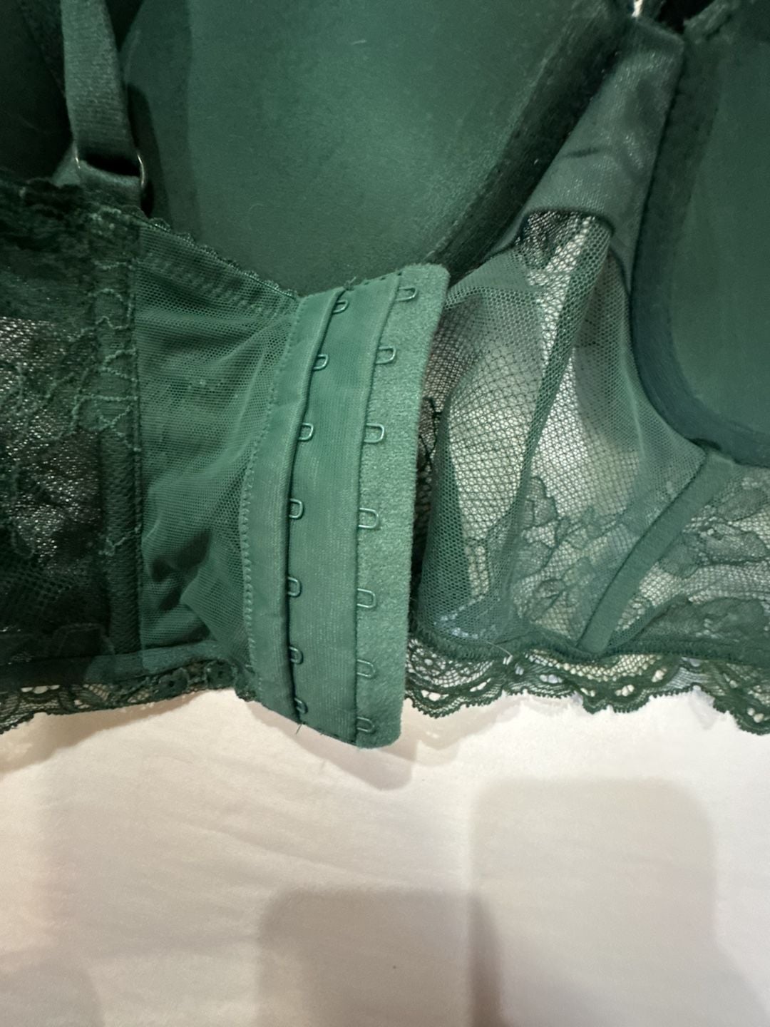N445 Victoria's Secret Lace Bustier Bra Dark Green 36D 4