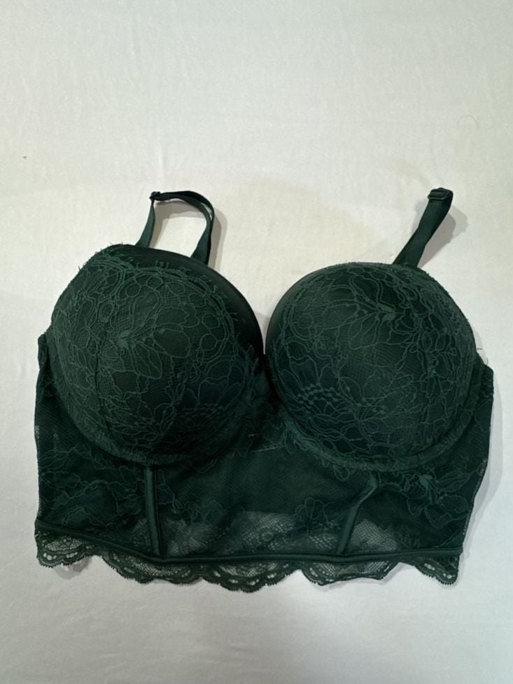 N445 Victoria's Secret Lace Bustier Bra Dark Green 36D 1