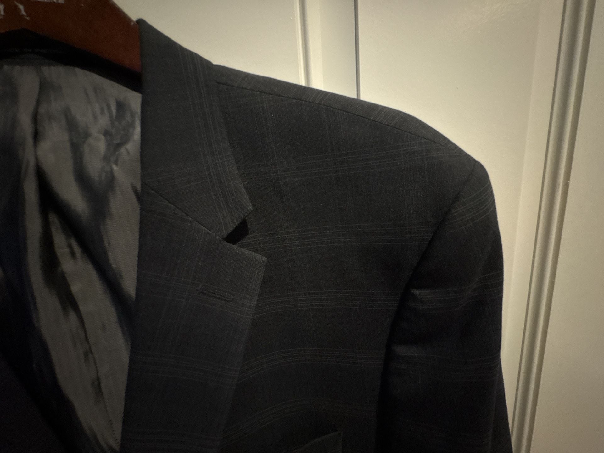 Awearness Kenneth Cole Men's Wool Blend Plaid Blazer Jacket 46 Long 5