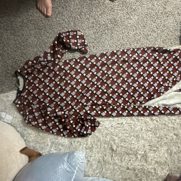 Zara Geometric Print Long Sleeve Midi Dress
