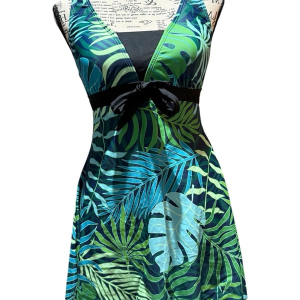 NWT Cupshe Tropical Leaf Tankini Swim Set Size Large