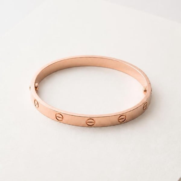 Rosegold clip on fashion screw motif bangle
