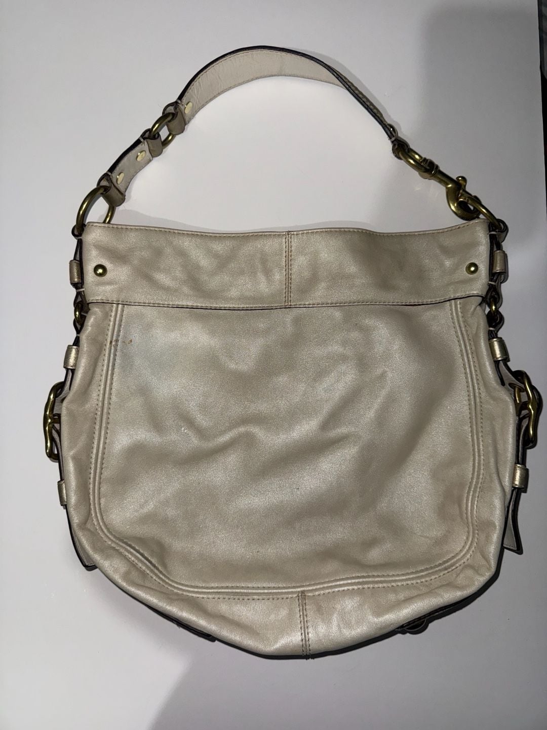 Coach Metallic Gold Leather Hobo Shoulder Bag 3