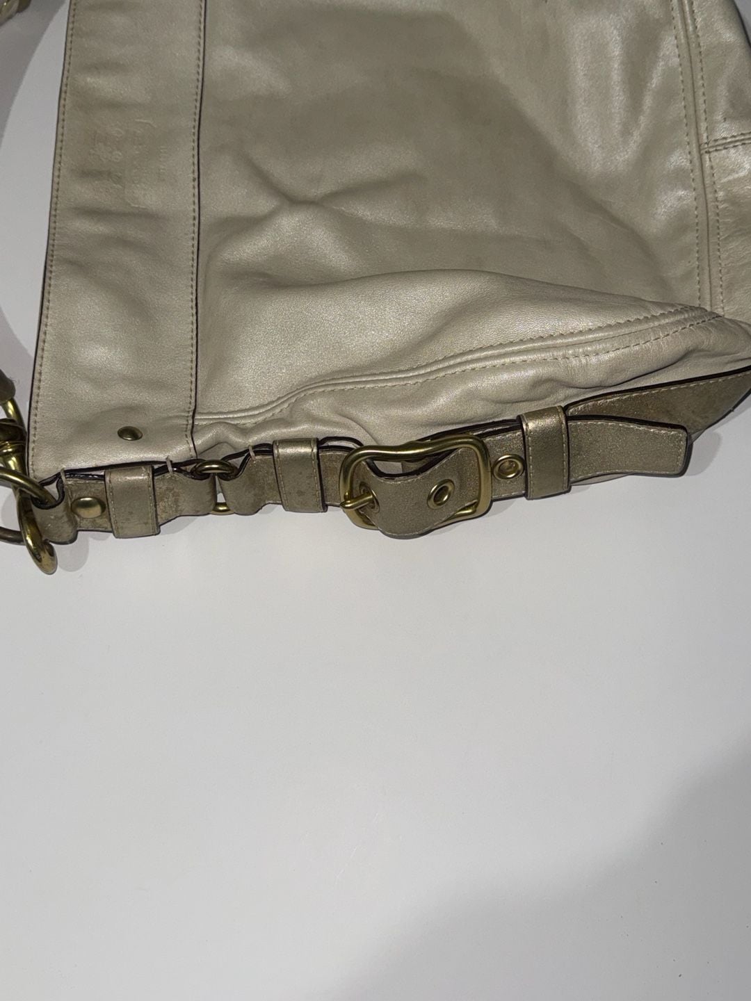 Coach Metallic Gold Leather Hobo Shoulder Bag 6