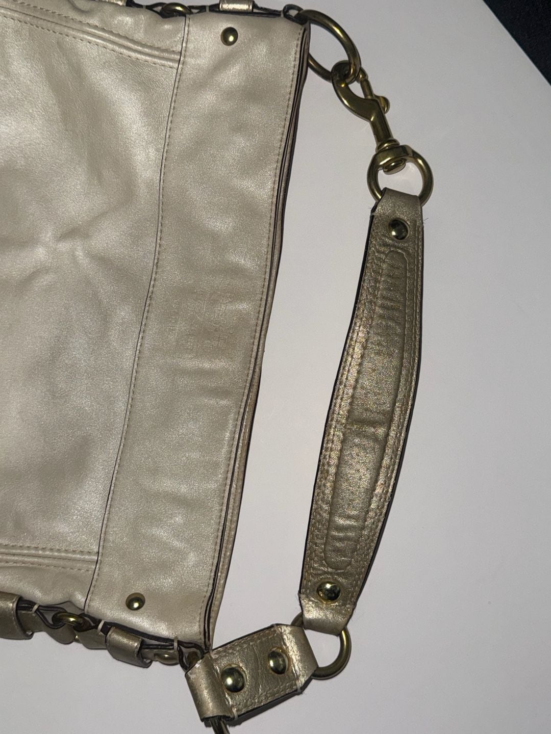 Coach Metallic Gold Leather Hobo Shoulder Bag 7