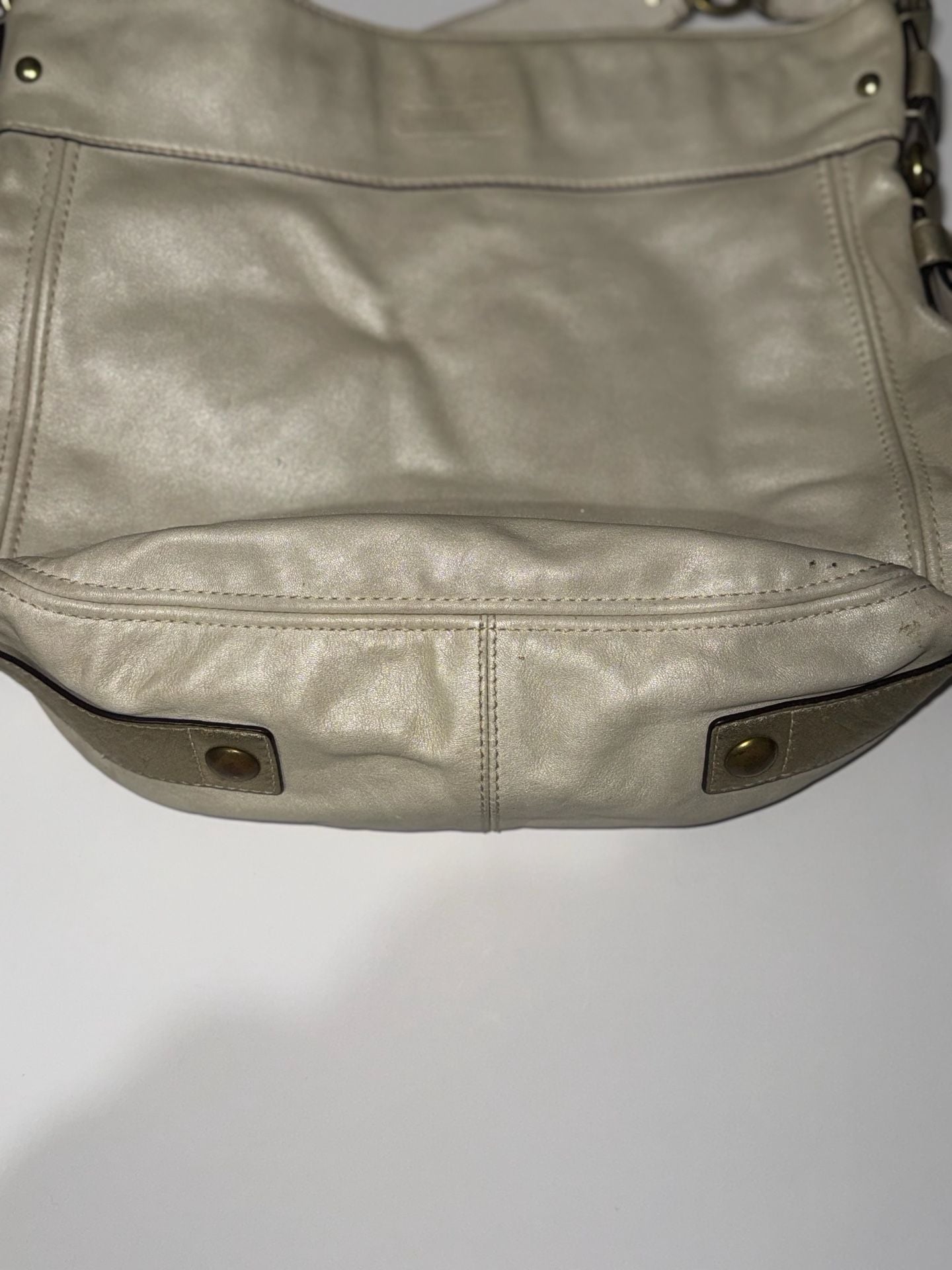 Coach Metallic Gold Leather Hobo Shoulder Bag 8