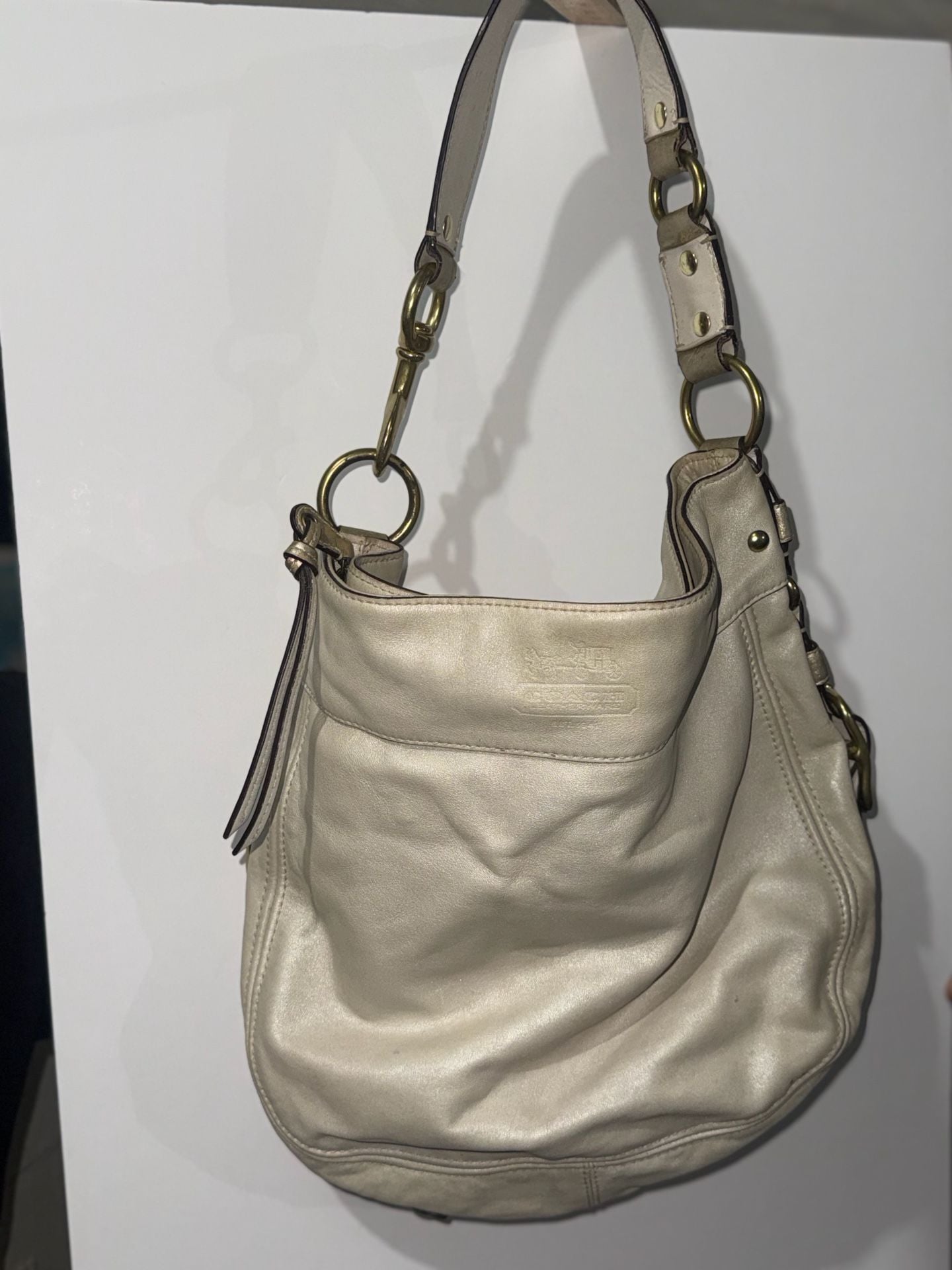 Coach Metallic Gold Leather Hobo Shoulder Bag 2