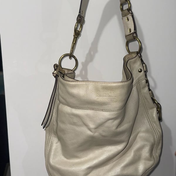 Coach Metallic Gold Leather Hobo Shoulder Bag
