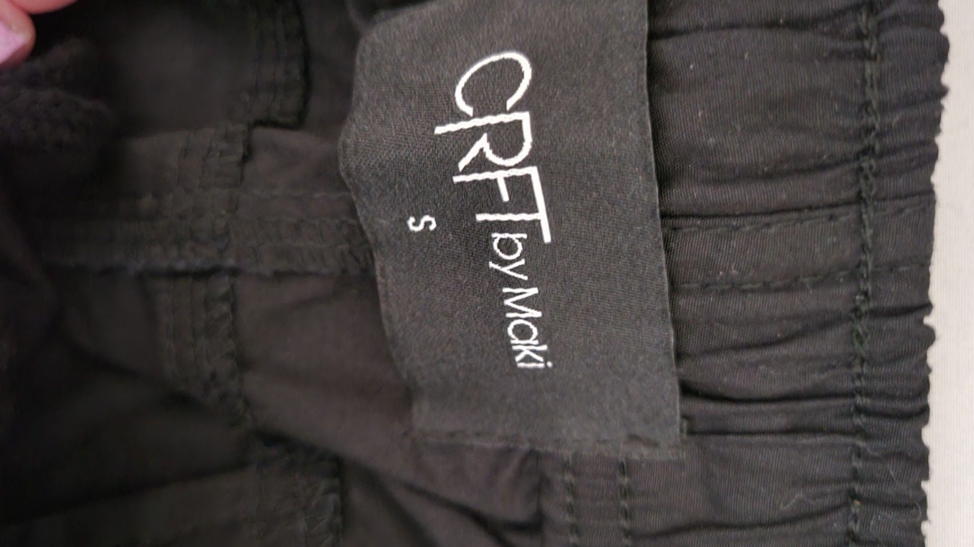 CRFT by Maki Black Elastic Waist Shorts Size S 3