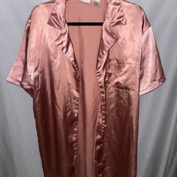 Vintage Sweet Nothings Satin Pajama Shirt Size L