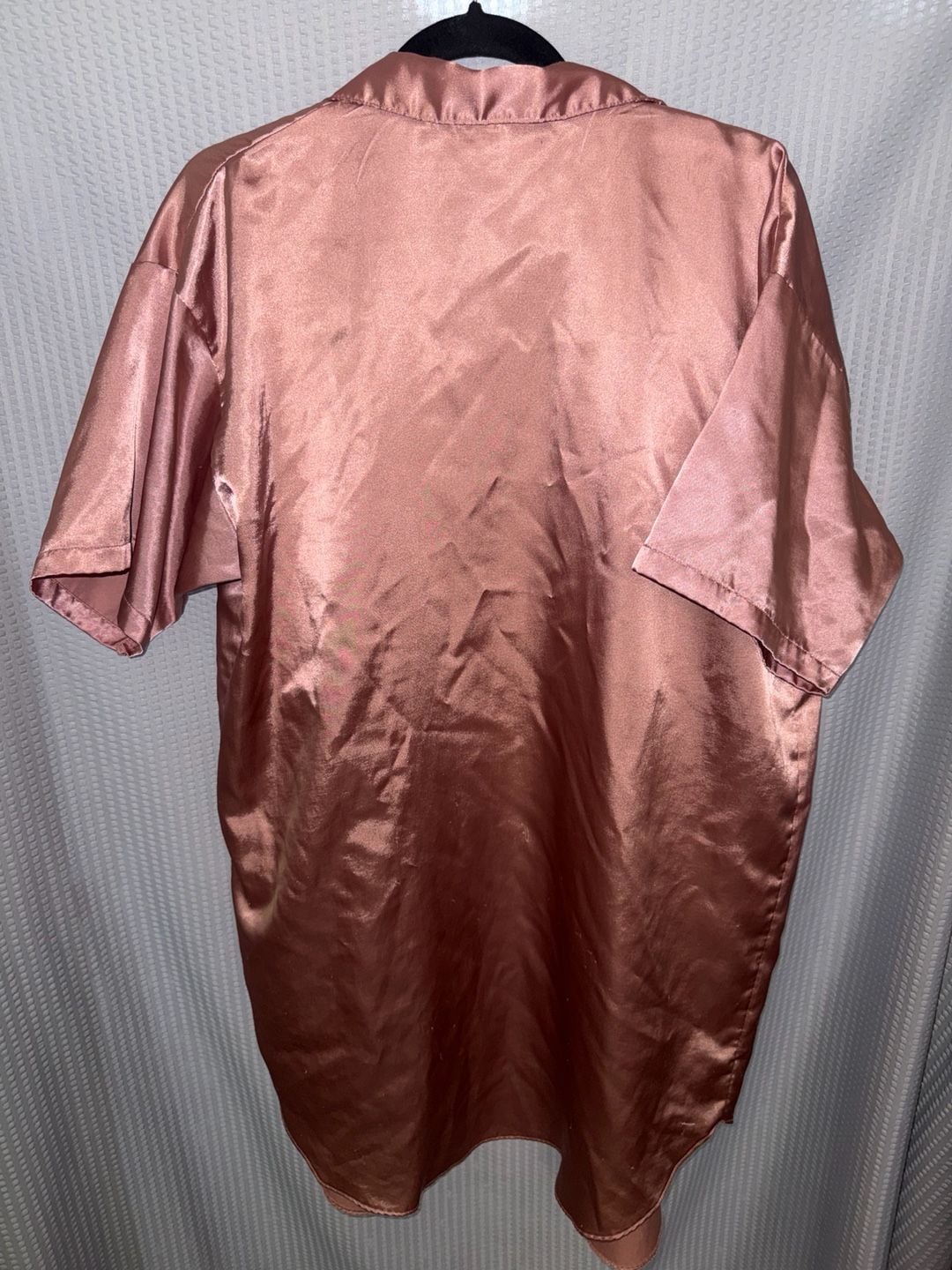 Vintage Sweet Nothings Satin Pajama Shirt Size L 2