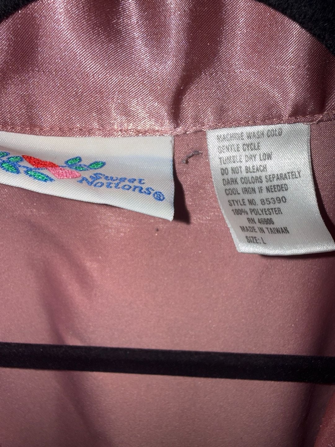 Vintage Sweet Nothings Satin Pajama Shirt Size L 3