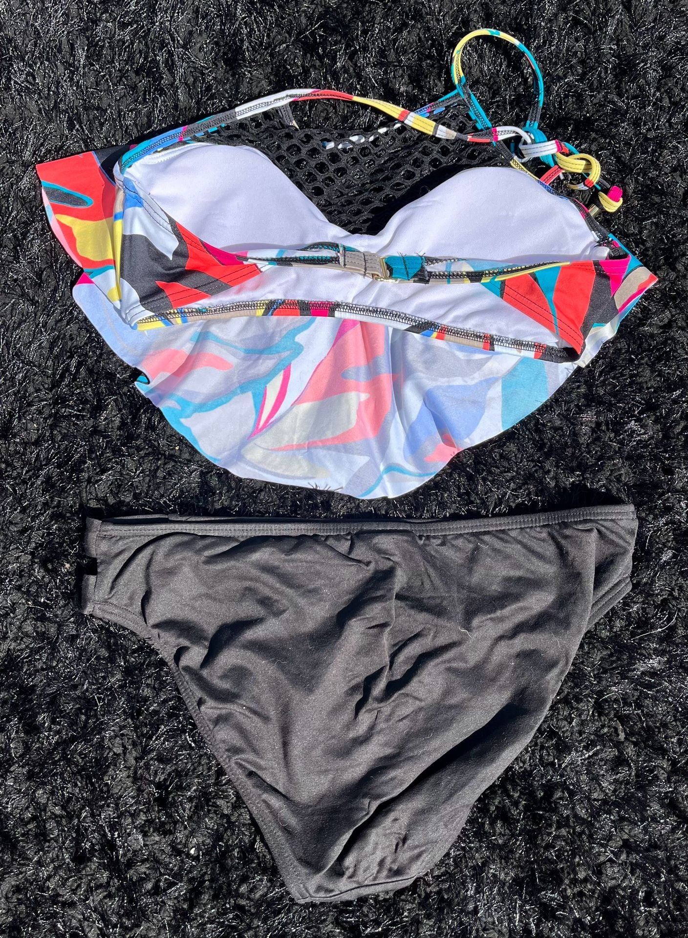 Apt. 9 Women's Size M Multi-Color Abstract Print Mesh High Neck Bikini Set 2