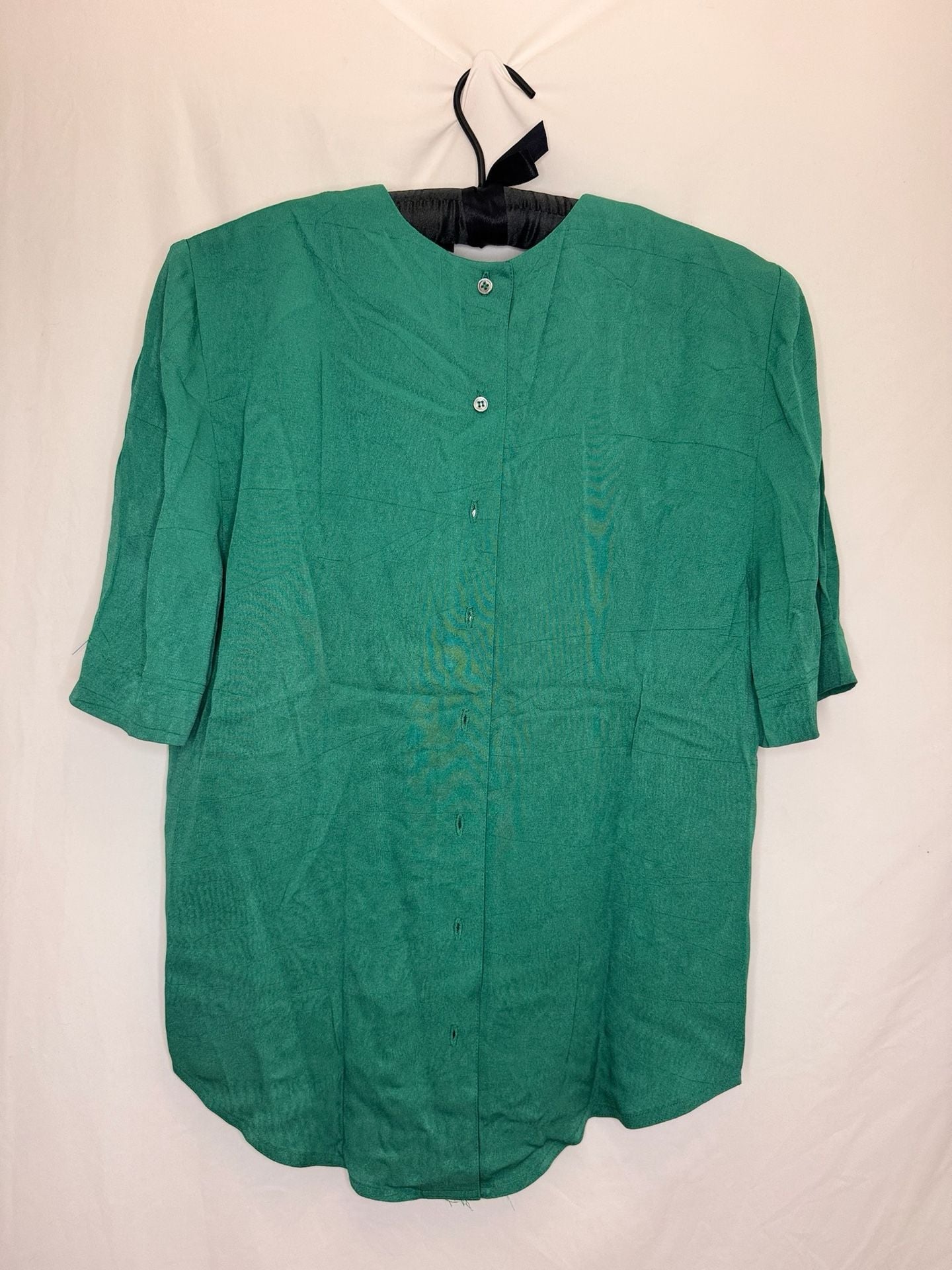 Vintage Nicole Miller Sport Green Button-Down Blouse Size 4. 90’s. Office. 3
