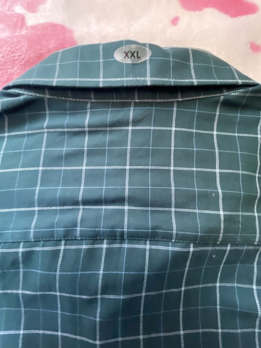 Van Heusen Premium No Iron Dress Shirt Green Plaid XXL 18-18.5 8