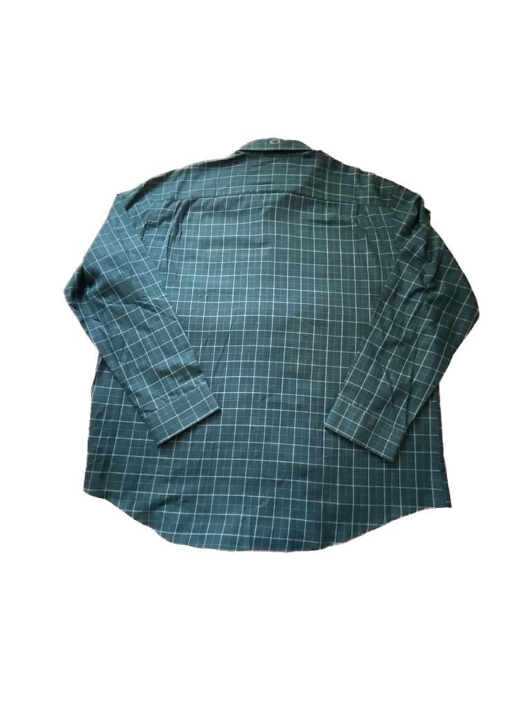 Van Heusen Premium No Iron Dress Shirt Green Plaid XXL 18-18.5 7