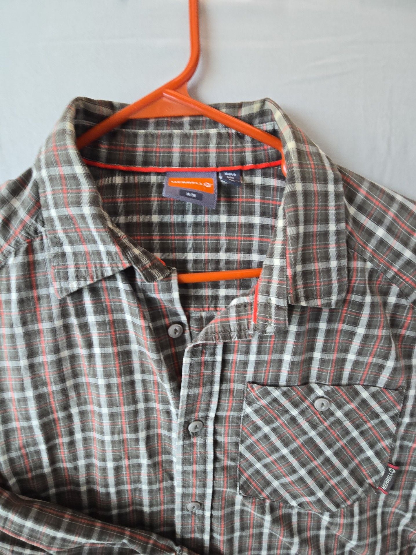 Merrell Men's Long Sleeve Plaid Button Down Shirt Size M 8
