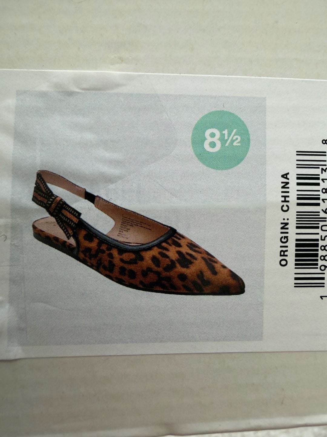 A New Day Leopard Print Pointed Toe Slingback Flats Size 8.5 4