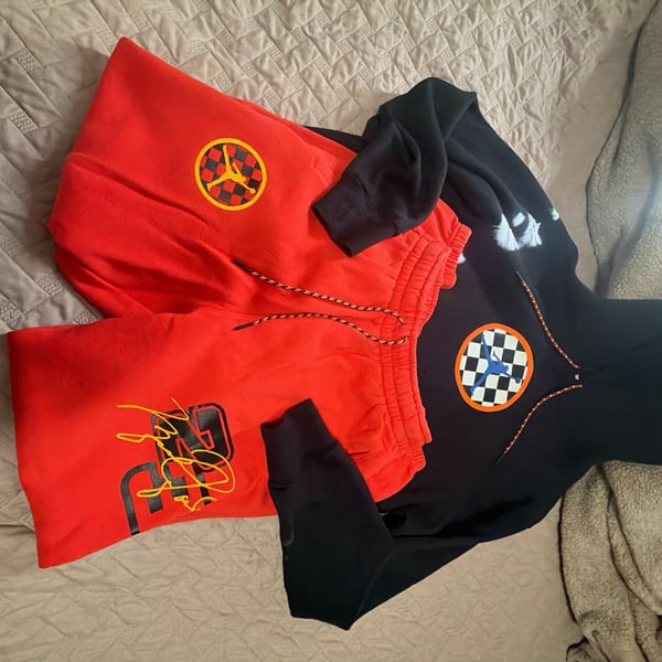 Jordan Brand Checkered Logo Hoodie and Sweatpants Set Size M