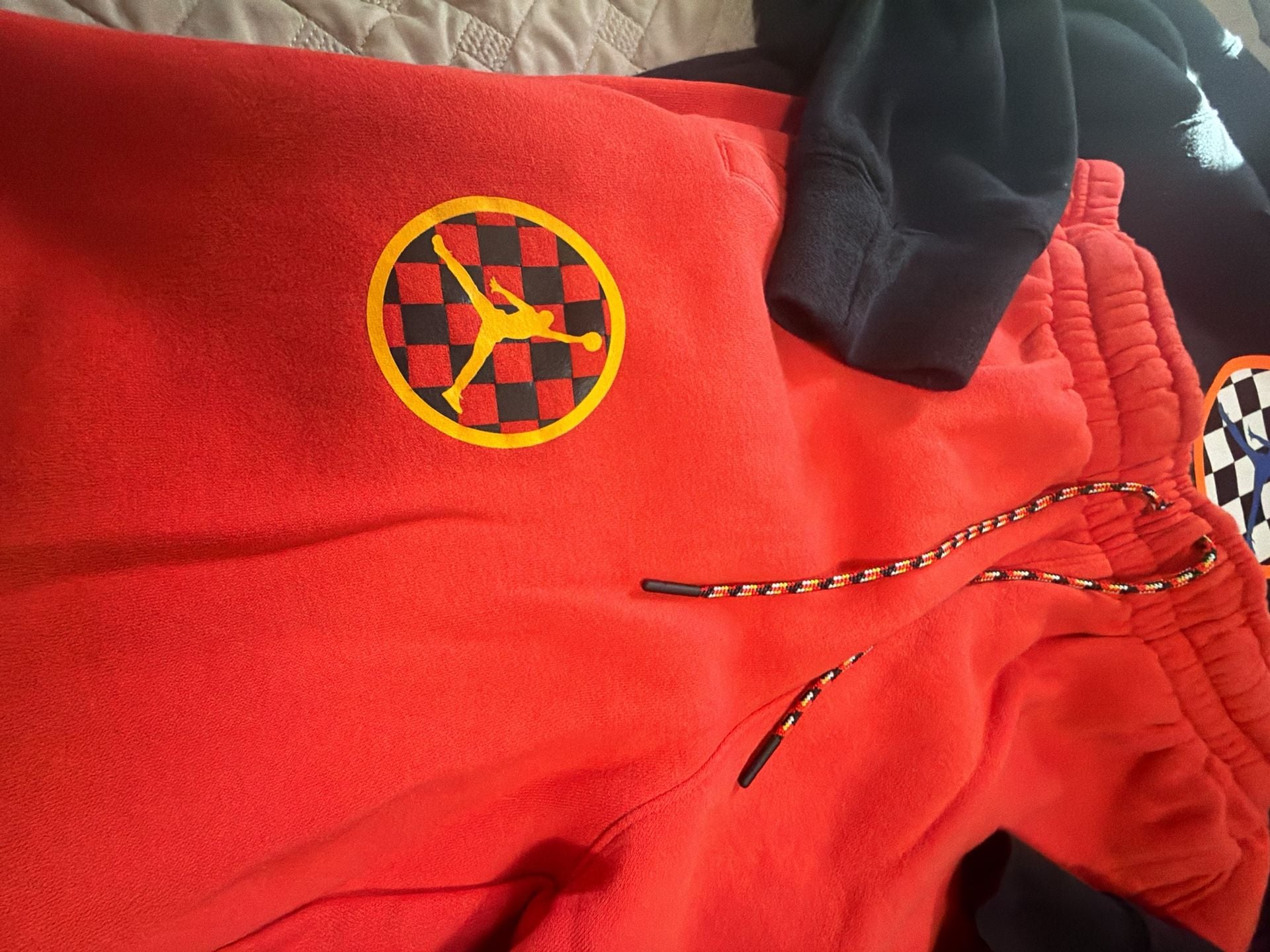 Jordan Brand Checkered Logo Hoodie and Sweatpants Set Size M 9