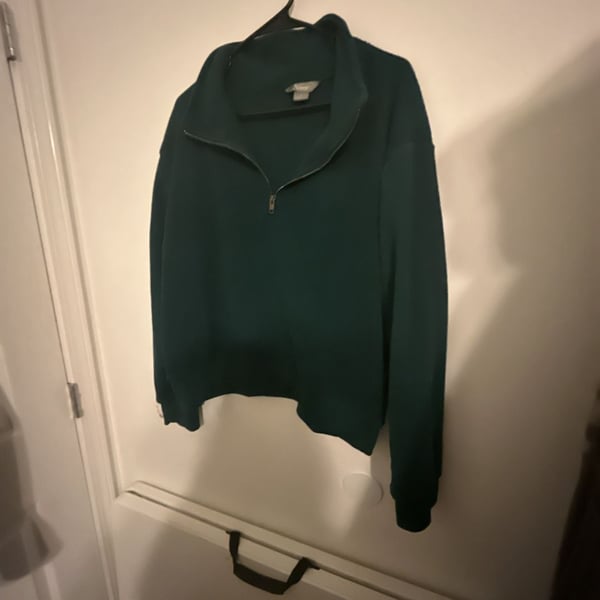 Natural Reflections Women's XL Green Quarter Zip Fleece Pullover